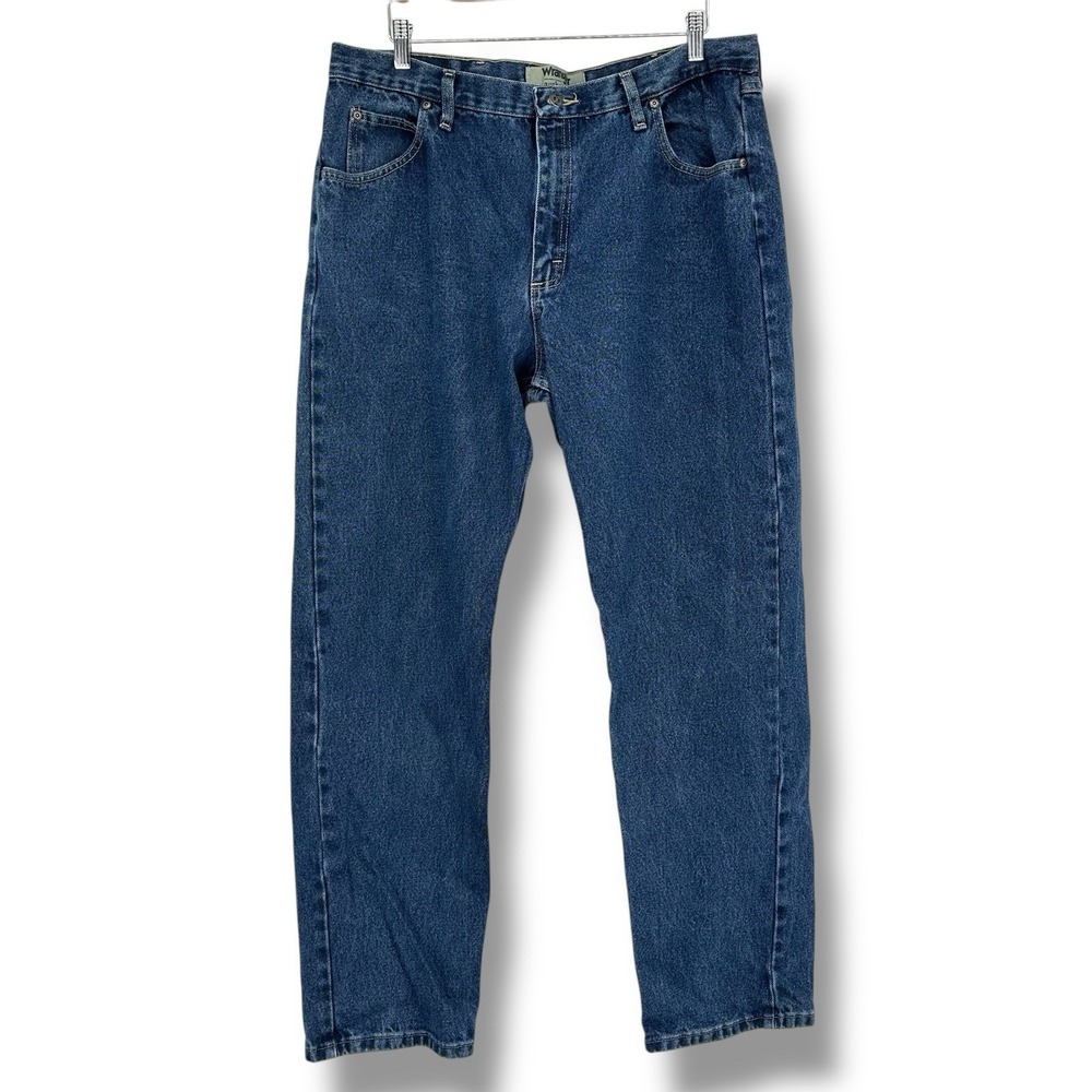 Wrangler Authentics Men's Blue‎ Denim Jeans 38x32 Straight Leg 100% Cotton Work